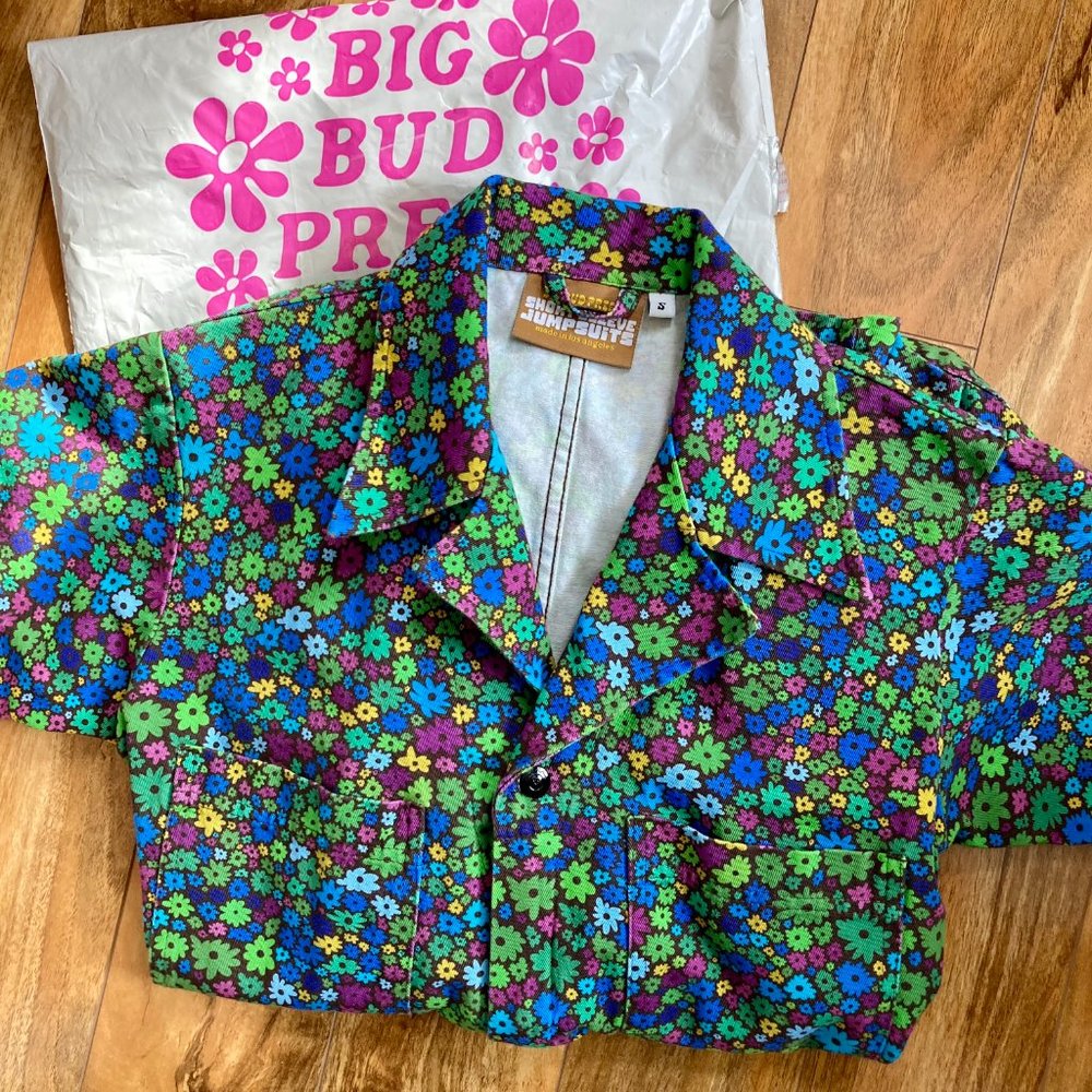 MOSS BLOSSOM 2.0 Big Bud Press Short Sleeve Jumpsuit Size Small NEW - Picture 14 of 16